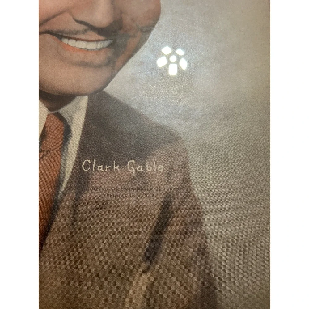Vintage Clark Gable & James Stewart Folding Double Portrait Frame MGM